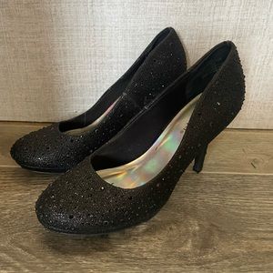 Sparkly black heels